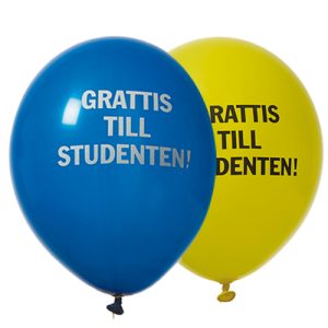 Ballonger blå/gul student 8-pack - Hisab Joker