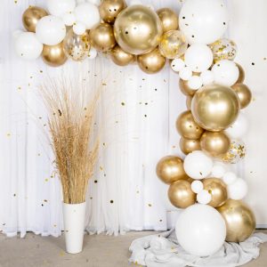 Balloon arch kit - ballongbåge guld/krom - Ballongkungen