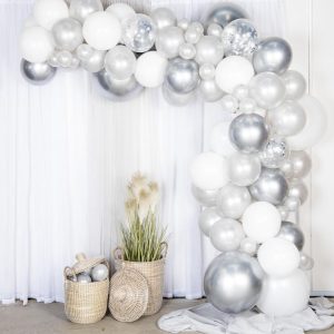 Balloon arch kit - ballongbåge silver/krom - Ballongkungen