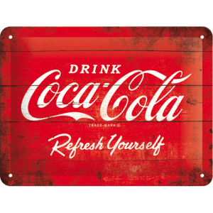Coca cola 1960 logo refresh skylt 15x20 cm - OD PROFILE AB