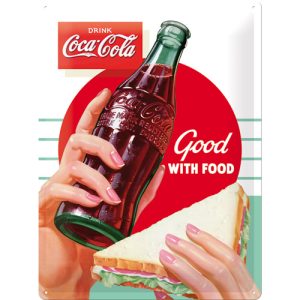 Coca cola good with food plåtskylt 30x40cm - OD PROFILE AB