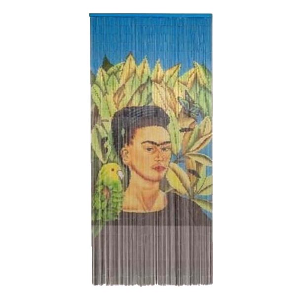 Draperi bambu Frida Kahlo med fågel - kitchkitchen