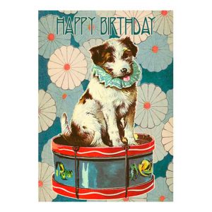 Födelsedagskort dubbelt Happy Birthday Dog - BROMMA KORTFÖRLAG