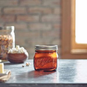 Mason jar amber pint wide mouth - AMERICANA AB