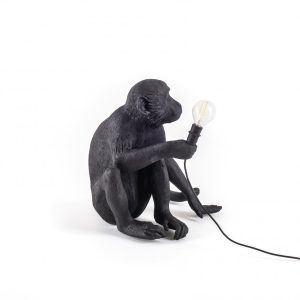 Monkey lamp-outdoor sitting seletti black - SELETTI