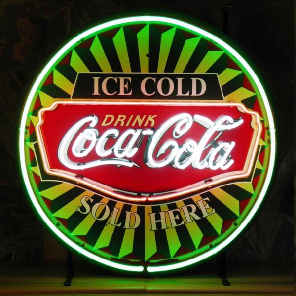 Neonskylt Coca cola Ice Cold med bakgrund - JOLINA HOLLAND