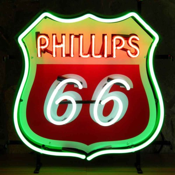 Neonskylt Phillips Route 66 med bakgrund - JOLINA HOLLAND