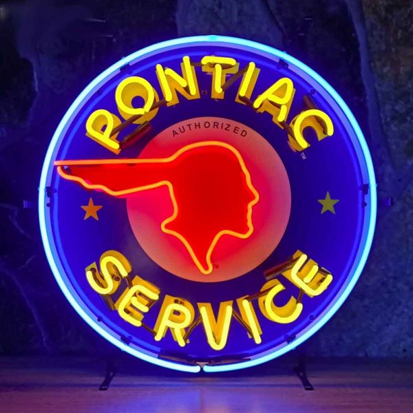 Neonskylt Pontiac Service med bakgrund - JOLINA HOLLAND