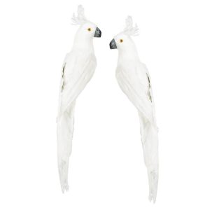 Papegoja sittandes vit 50 cm - Alot Dekoration