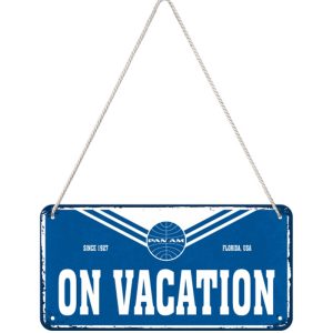 Plåtskylt med hänge Pan am - On Vacation - OD PROFILE AB