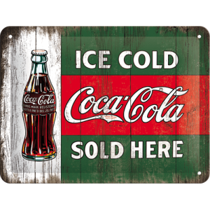 Skylt coca cola ice cold bottle 15x20 cm - OD PROFILE AB