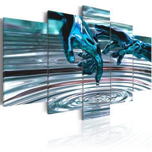 ARTGEIST - Abstrakt bild av h&auml;nder som g&ouml;r cirklar i vattnet tryckt p&aring; duk - Flera storlekar 100x50 - Artgeist