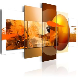 ARTGEIST - Abstrakt bild i orange nyanser tryckt p&aring; duk - Flera storlekar 200x100 - Artgeist