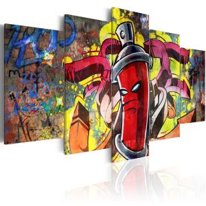 ARTGEIST Angry spray can - Street art graffitibild tryckt p&aring; duk - Flera storlekar 100x50 - Artgeist