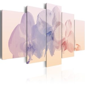 ARTGEIST - Bild med orkid&eacute; i violetta/rosa nyanser tryckt p&aring; duk - Flera storlekar 100x50 - Artgeist