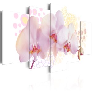 ARTGEIST - Bild p&aring; vit orkid&eacute; med rosa nyanser tryckta p&aring; duk - Flera storlekar 200x100 - Artgeist