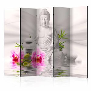 ARTGEIST Buddha and Orchids II rumsavdelare - flerf&auml;rgat tryck - Artgeist