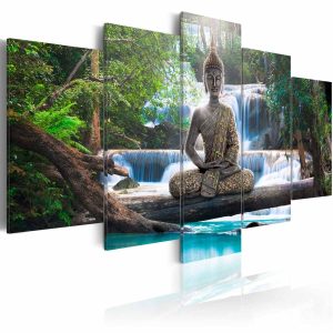 ARTGEIST Buddha and waterfall bild - flerf&auml;rgat tryck - Artgeist