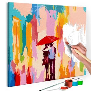 ARTGEIST DIY dukm&aring;lning - Couple Under An Umbrella - Artgeist