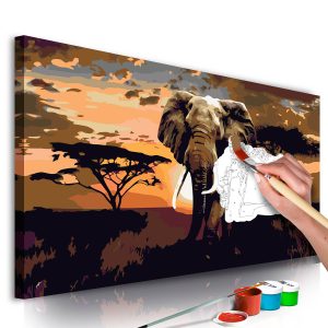 ARTGEIST DIY dukm&aring;lning - Elephant in Africa 80x40 - Artgeist