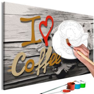 ARTGEIST DIY dukm&aring;lning - I Love Coffee 60x40 - Artgeist