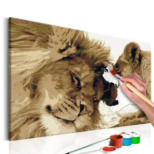 ARTGEIST DIY dukm&aring;lning - Lions In Love 60x40 - Artgeist