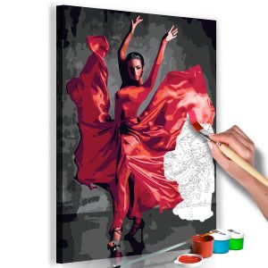 ARTGEIST DIY dukm&aring;lning - Red Dress 60x40 - Artgeist