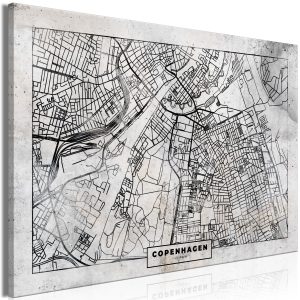 ARTGEIST Danmarkskarta Bild - Copenhagen Plan - Artgeist