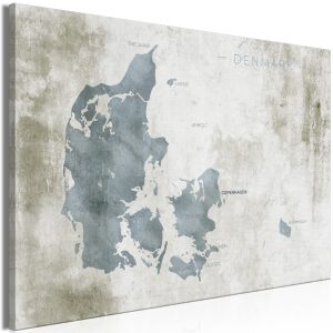 ARTGEIST Danmarkskarta Bild - Scandinavian Blue - Artgeist