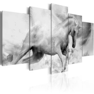 ARTGEIST The last unicorn - Abstrakt bild av en enh&ouml;rning tryckt p&aring; duk - Flera storlekar 100x50 - Artgeist