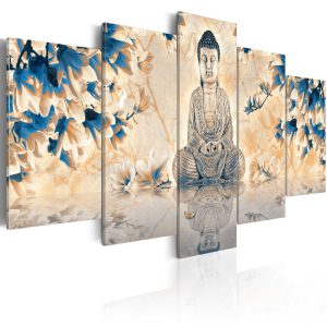 ARTGEIST - Zen-bild av mediterande Buddha tryckt p&aring; duk - Flera storlekar 100x50 - Artgeist