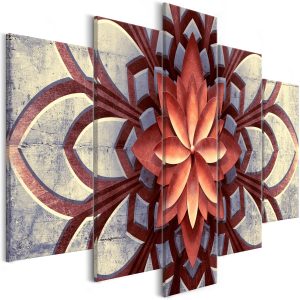 ARTGEIST - Zenbild med motiv av blomma i kopparnyanser