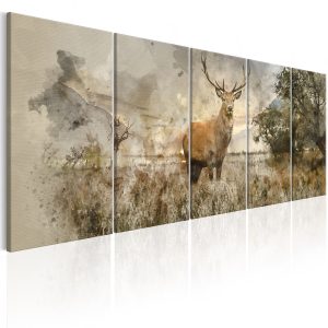 ARTGEIST bild tryckt p&aring; duk - Watercolour Deer