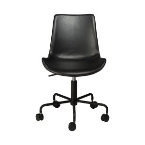 DAN-FORM Hype kontorsstol - vintage svart konstl&auml;der och svart st&aring;l - Dan-Form