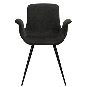 DAN-FORM Thicc matbordsstol - svart tyg och st&aring;l - Dan-Form