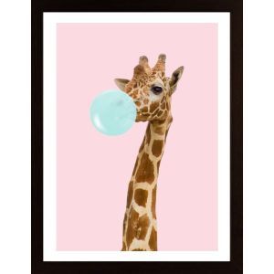 Giraffe With Bubble Gum Poster - Hambedo