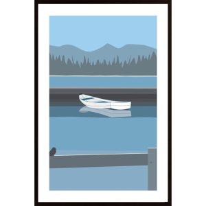 Harbour And One Boat Poster - Hambedo