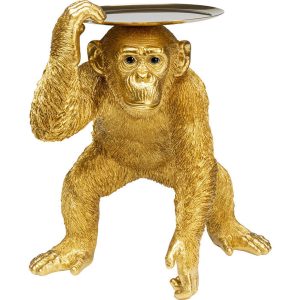 KARE DESIGN Butler Playing Chimp figur - guld polyresin och st&aring;l - Kare Design