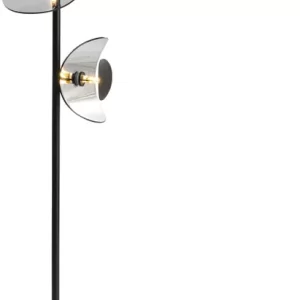 KARE DESIGN Mariposa Black Smoke golvlampa - r&ouml;kigt glas och svart st&aring;l - Kare Design