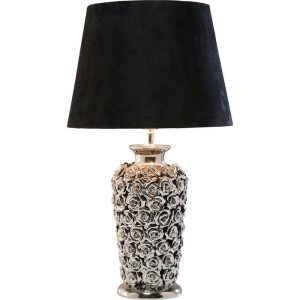 KARE DESIGN Rose Multi bordslampa - svart velour och silver keramik - Kare Design