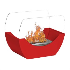 Kurvad bordskamin röd - CACH Fire