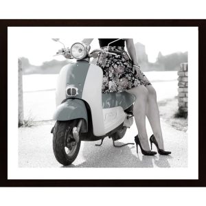 Lady With Moped Poster - Hambedo