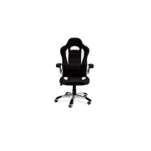 Speedy 3 gaming stol - svart och vit konstl&auml;der