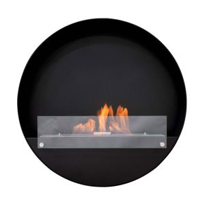 Unik rund etanolkamin till vägg i svart 80 cm - CACH Fire