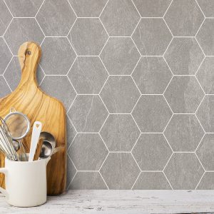 Väggskiva BerryAlloc Kitchen Wall Skiffer Nat Hexagon - BerryAlloc